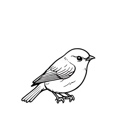 Cute Robin Bird Perched Simple
