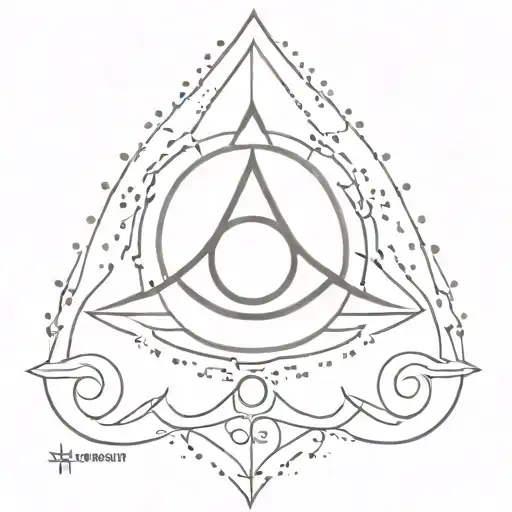 A Dotwork Tattoo Of A Stylized Third Eye Symbol Representing Lord Shiva's Wisdom And Insight