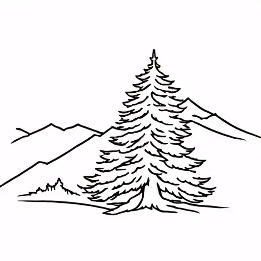 Dougals Fir Tree With Oregon O Behind It