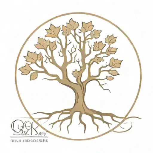 Oak Tree Inside A Star