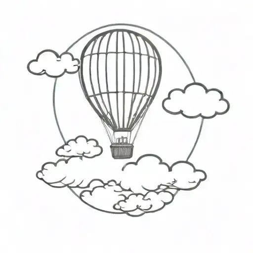 Hot Air Balloon And Cloud