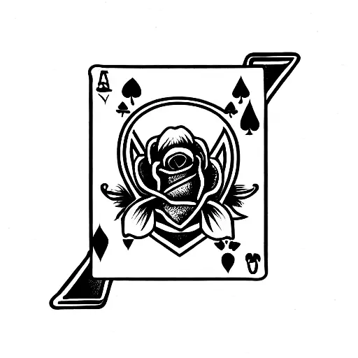 Ace Playing Card With Rose And Atticus Bird Logo