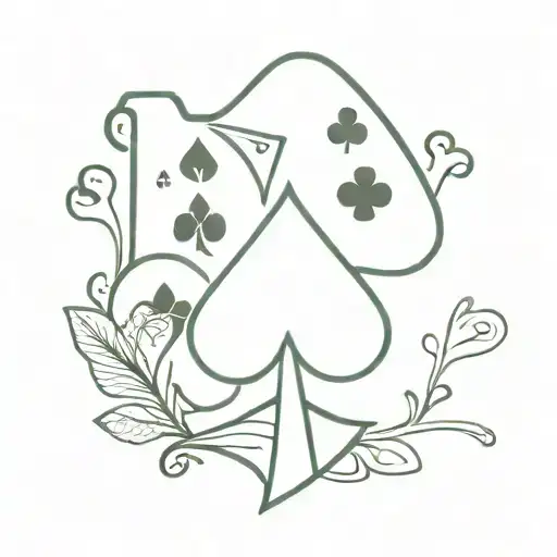 Five Leaf Clover And Ace Of Spades Card