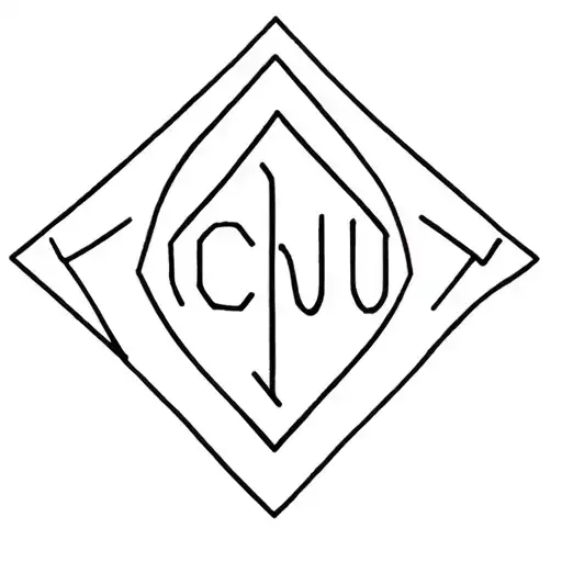 Diamond Shaped Line Outlining With Initials Icu