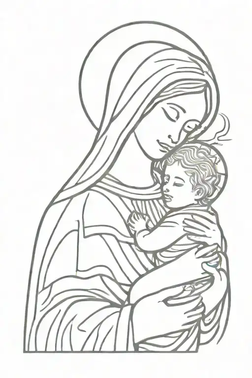 Virgin Mary Holding Child