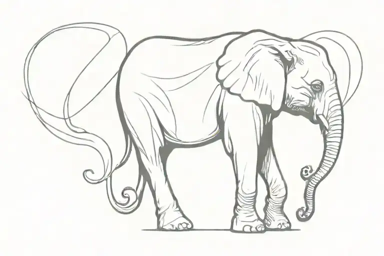 Fine Line Elephant