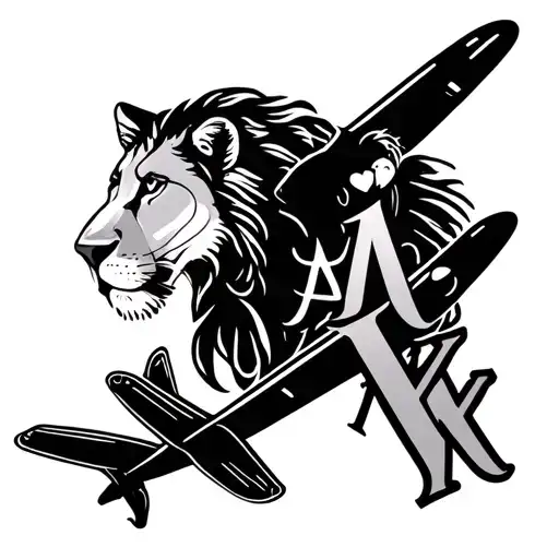 Heart Airplane Andzodiac Sign Leo With Letter A And K