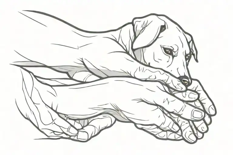 Dog And Human Hand Shake