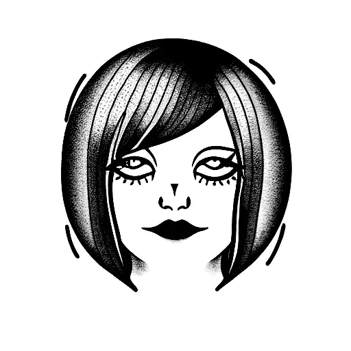 Witch With Short Bob And Bangs And Nose Piercings