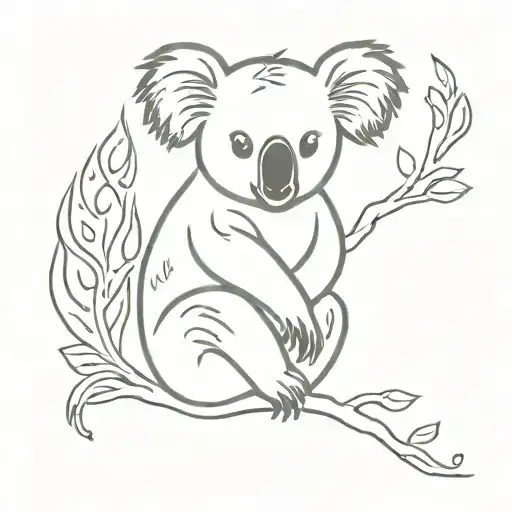 Koala Bear Surrounded By Flames