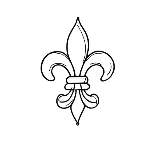 Fleur De Lys Minimalist Fine Black Line
