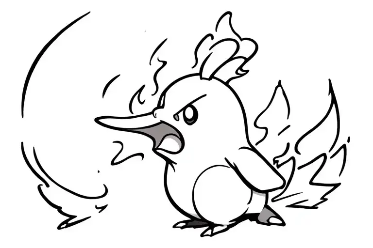 Psyduck Pokemon Screaming On Fire