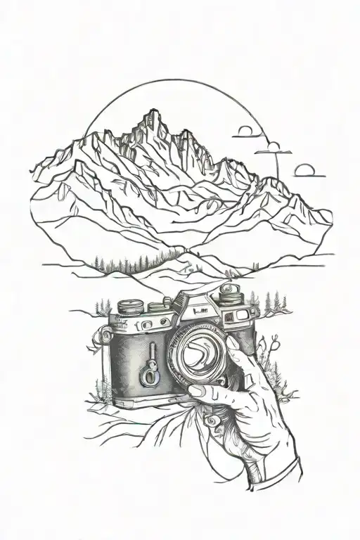 Mountain Scene With Camera