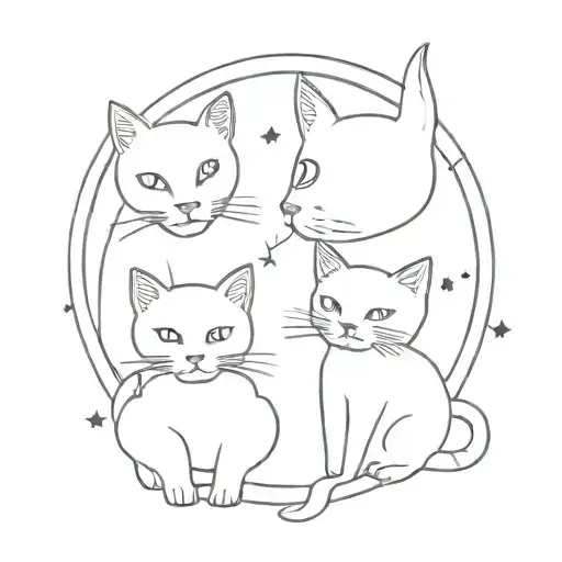Two Cats And Gemini Sign