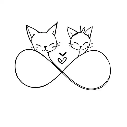 Mom Cat And Baby Cat Infinity