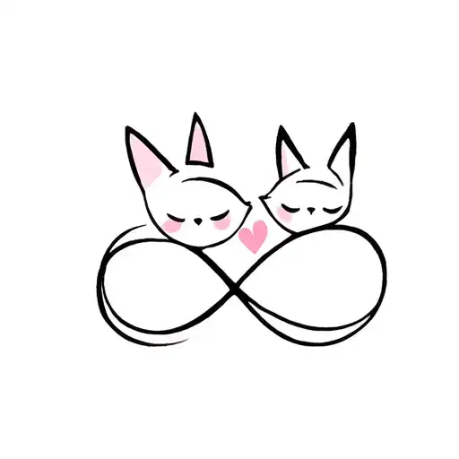 Mom Cat And Baby Cat Infinity