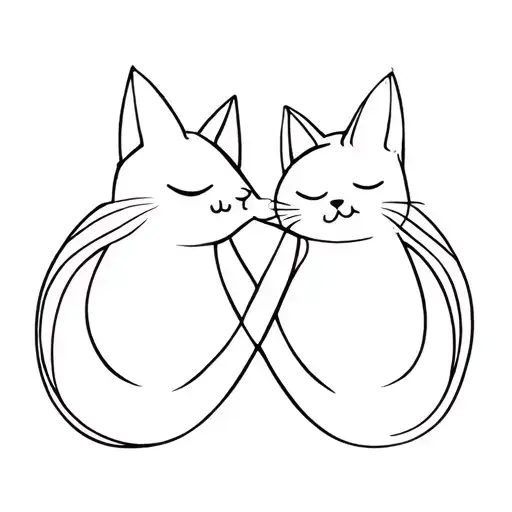 Mom Cat And Baby Cat Infinity