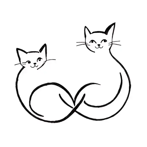 Mom Cat And Baby Cat Infinity