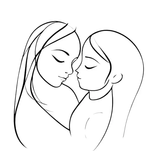 Mother And Son Abstract Design