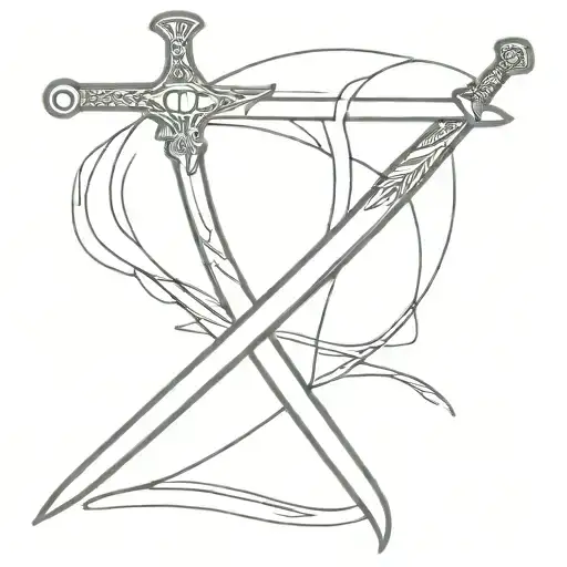 Sword Going Through A Computer