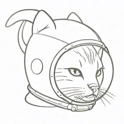 Cat Wearing An Anstronaut Helmet Floating Gracefully