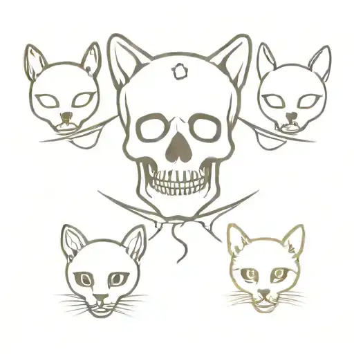 Skull And Cats