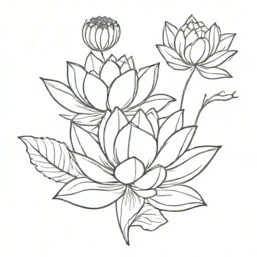Lotus And Aster Flowers