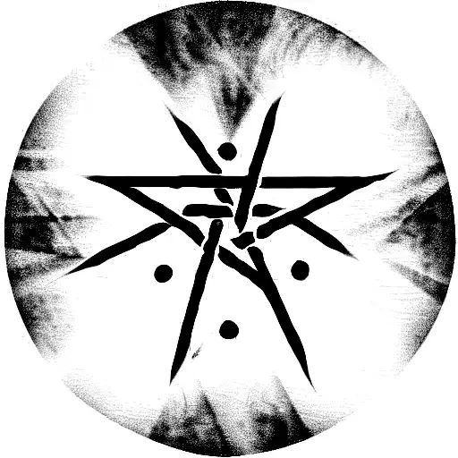 Pentagram In A Circle Like Stamp Burned On The Skin