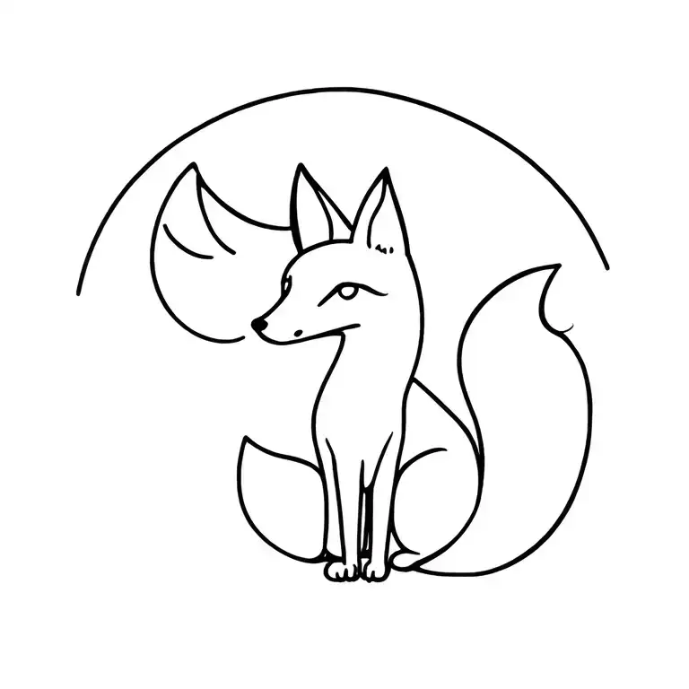 Small Fox Sit Side Ways