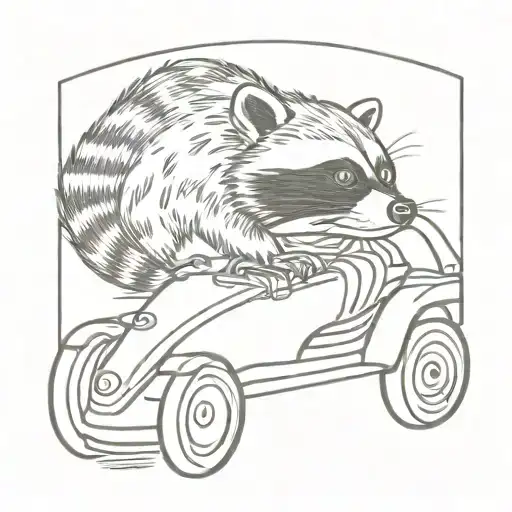 Raccoon In F1 Race Car