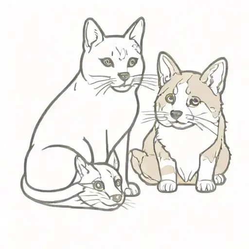 Cat And Corgi