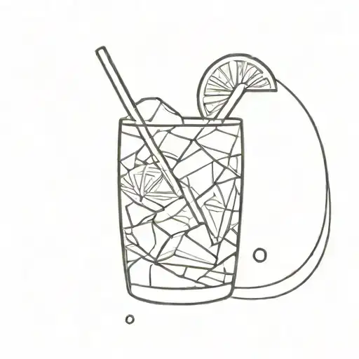 Glass With Lemon Ice Tea And Ice Cubes And A Small Sun Shining On The Right Top Above The Glass