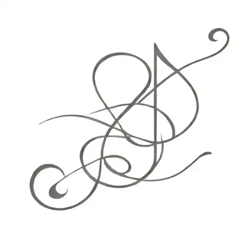 A Minimalist Tattoo Design Of A Musical Note Intertwined With A Line From Your Favorite Poem