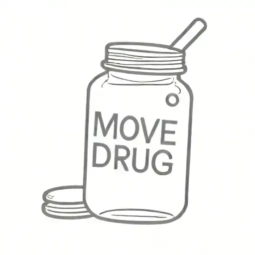 Pill Bottle With The Word 'Move On Drug' Written