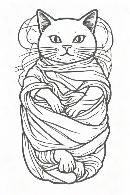 Cat Wearing Bedsheet Ghost Waving