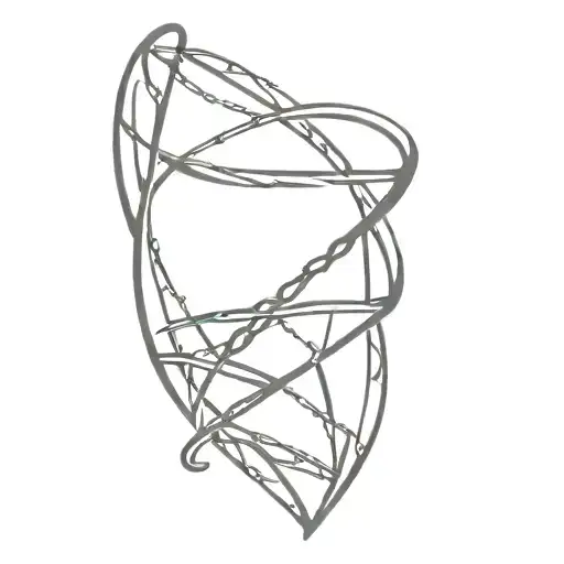 A Minimalist Design Of A Dna Double Helix With A Heart Intertwined In The Strands