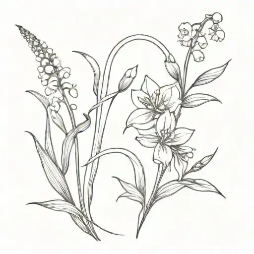 Lily Of The Valley Wheat Lily Daffodil Carnation Letter H