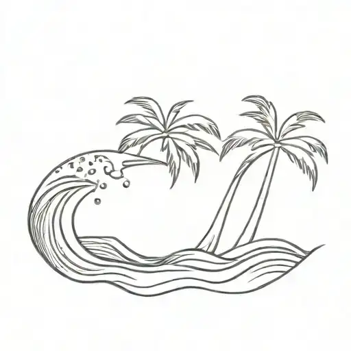 Palm Tree Wave Breaking