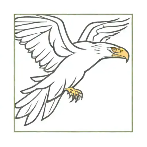 A Minimalist Tattoo Of A Soaring Eagle Symbolizing Freedom