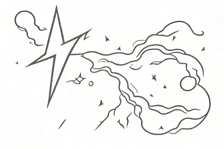 Lightning Bolt Emoticon And The Word A-675