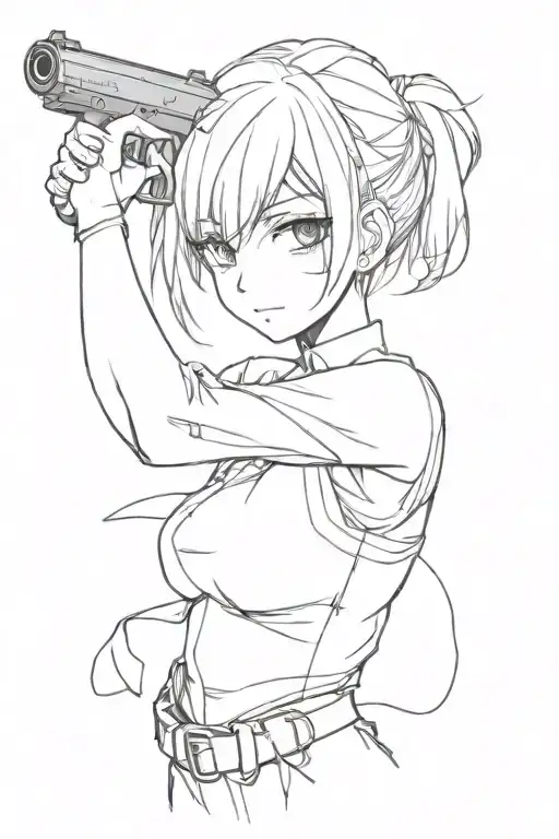 Anime Girl With Gun