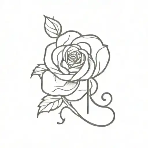Rose Initial R S Letter