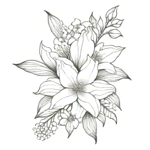 Rose Lilly Of The Valley Aster Narcissus Flower Bouquet