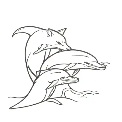 A Cat That Kisses A Dolphin From A Side View