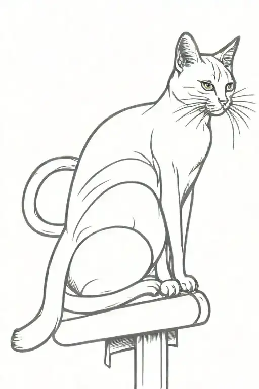 Bayun The Cat Sitting On A Pole