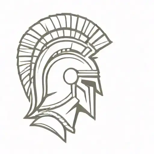 Spartan Helmet Wearing A Laurel Wreath Crown