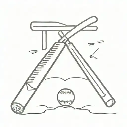 Balle De Baseball Et Baseball Bat Hanging Upside Down