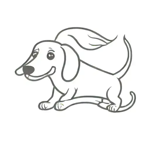 Wiener Dog In The Shape Of A Boomerang