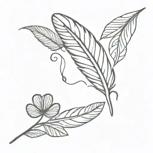 Indian Feathers And Clover Leaf