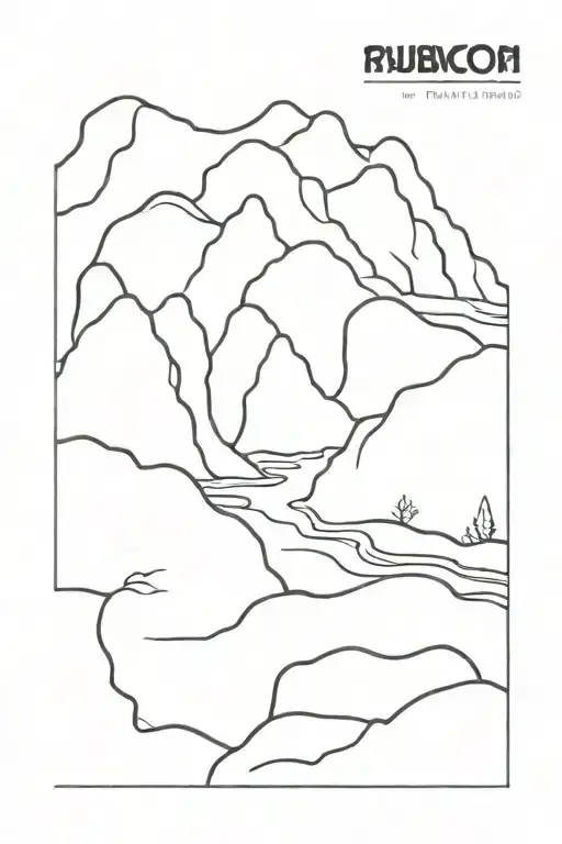 Rubicon River Outline Fine Line